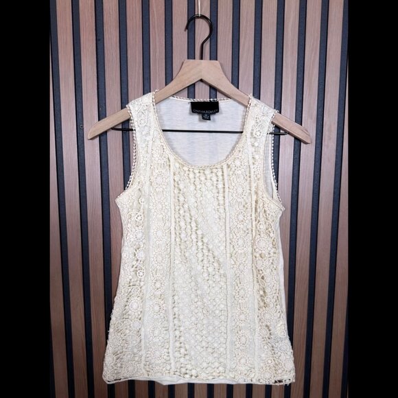 Cynthia Rowley Tops - Cynthia Rowley Lace Tank Top XS Womens Ivory Sleeveless Shirt